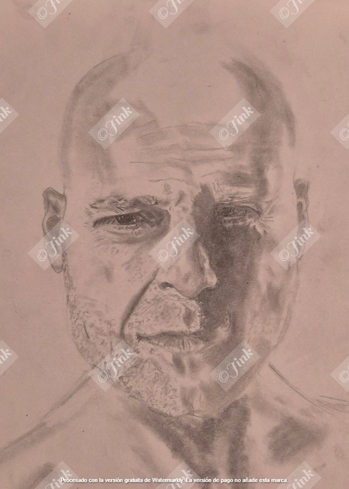 Retrato en carboncillo: luz dramática y textura (encargo).